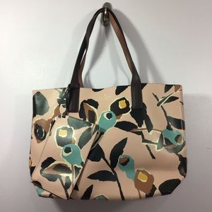 Kate Spade Arch Paper Rose reversible leather tote